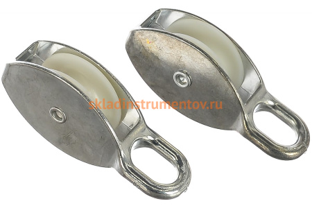 Блок одинарный с пластиковым роликом (2 шт; 12х50 мм; ТФ5) Зубр 4-304585-50