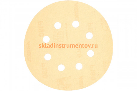 Шлифовальный круг для сухой обработки GOLD (125 мм; Р180; 8 отв.; 50 шт.) MIRKA 2361585018