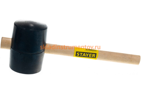 Резиновая черная киянка с деревянной ручкой 1130г STAYER STANDARD 20505-100