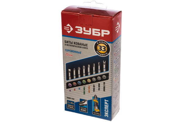 Набор бит ЭКСПЕРТ со специальными профилями 33 предмета (25 мм) Зубр 26092-H33