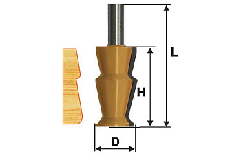 Фреза кромочная фигурная (32х57 мм; хвостовик 12 мм) по дереву Энкор 10688