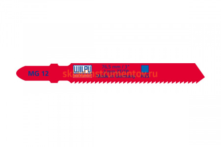 Пилка по металлу MG 12 (5 шт; 76.5х7.8х1 мм; 55 мм; 13 TPI; HSS) WILPU 265000005
