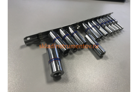 Набор глубоких торцевых головок 1/4", шестигранные, 4-14 мм, 13 предметов KING TONY 2311MR