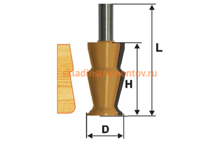 Фреза кромочная фигурная (32х57 мм; хвостовик 12 мм) по дереву Энкор 10688