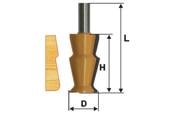 Фреза кромочная фигурная (32х57 мм; хвостовик 12 мм) по дереву Энкор 10688