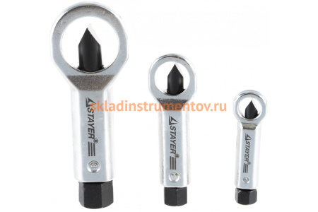 Набор стальных съемников STAYER для прикипевших гаек, 3 шт. 43213-H3