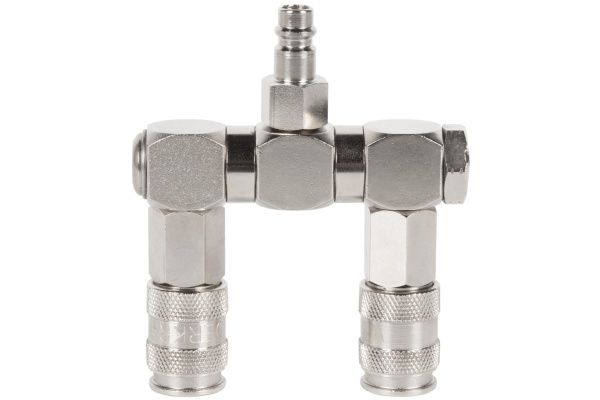 Разветвитель пневматический с вращающимися соединениями ( 2 выхода рапид EURO) WIEDERKRAFT WDK-83RLL