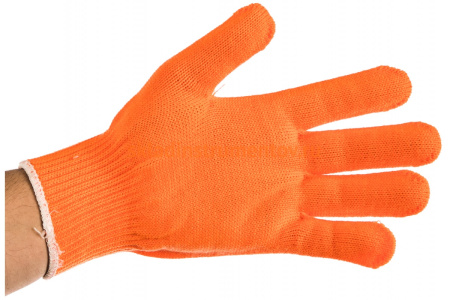 Трикотажные перчатки СИБРТЕХ, акрил, оранжевые, оверлок 68659