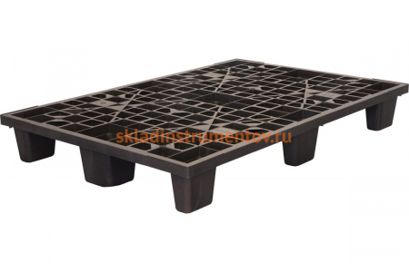 Паллет Тара.ру п/п, 1200x800х160, перфорированный, вкладываемый, на 9-х ножках, черный 12748