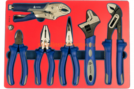 Набор пассатижей, плоскогубцев и бокорезов 6шт МАСТАК 5-3006