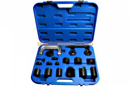 Съемник сайлентблоков и подшипников с набором оправок ROCKFORCE 21 предмет, в кейсе RF-921T2