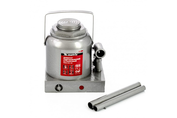 Гидравлический бутылочный домкрат MATRIX 50 т, h подъема 236–356 мм 50779
