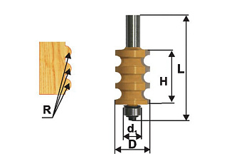 Фреза кромочная фигурная (22.2х26 мм; R 3 мм; хвостовик 12 мм) по дереву Энкор 10691