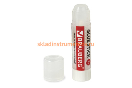 Клей-карандаш BRAUBERG Crystal 9 г, прозрачный 227967