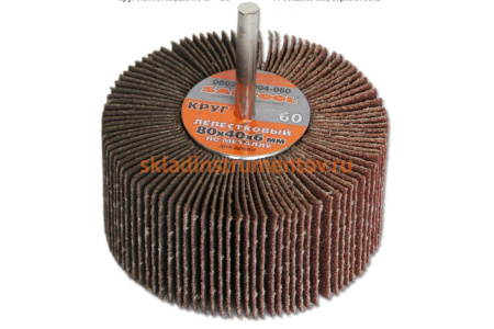 Круг лепестковый по металлу для дрели 80x40x6 мм, P60 SANTOOL 060302-004-060