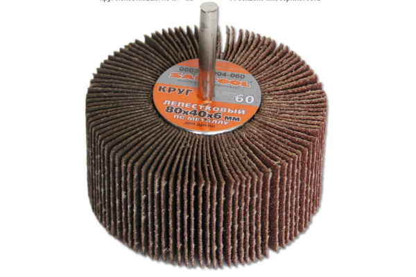 Круг лепестковый по металлу для дрели 80x40x6 мм, P60 SANTOOL 060302-004-060