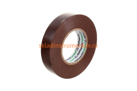 Изолента ПВХ HAUPA цвет коричневый, шир.15мм, длина 20 м, d 74 мм 263838