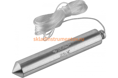 Строительный отвес Зубр Мастер со шнуром в пластиковом контейнере 0636-250_z01