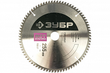 Диск пильный ПРОФИ Мультирез по алюминию, ламинату, пластику, ДСП (255х30 мм; 80Т) Зубр 36853-255-30-80
