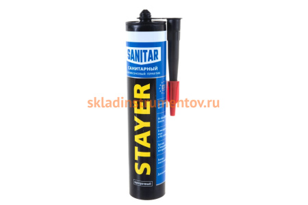 Силиконовый герметик STAYER 260 мл, санитарный, прозрачный 41215-2