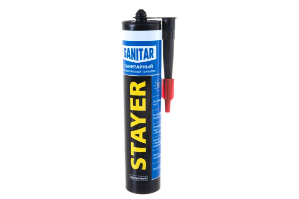 Силиконовый герметик STAYER 260 мл, санитарный, прозрачный 41215-2
