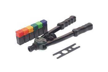 Двуручный резьбовой усиленный заклепочник ROCKFORCE L - 320мм, резьбовые адаптеры - М3-М10 RF-67804