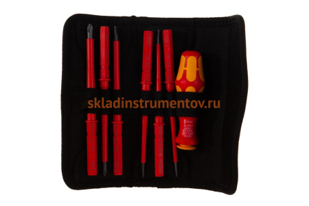 Набор отвёрток-насадок диэлектрических с рукояткой-держателем Wera, VDE, 7 предметов, WE-003470