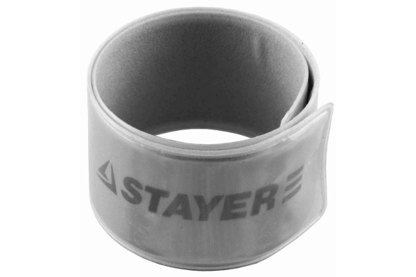 Светоотражающий, самофиксирующийся браслет STAYER MASTER серый 11630-G