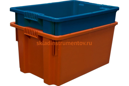 Сплошной ящик Тара.ру 600х400х300 мм, синий 05428 Сплошной ящик Тара.ру 600х400х300 мм, синий 05428