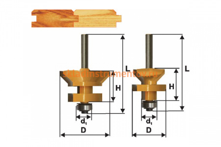Набор фрез для изготовления вагонки (2 шт; хвостовик 8 мм) Энкор 46520