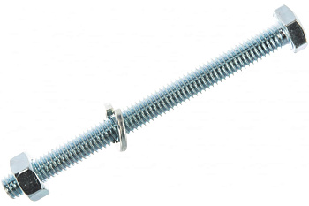 Болт с шестигранной головкой в комплекте с гайкой, шайбой, шайбой пружинной, ЗУБР, МАСТЕР, 303436-06-070