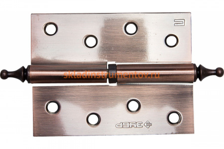 Дверная разъемная петля Зубр Эксперт 1 подшипник цвет старая медь AC правая с крепежом 100x75x2.5 мм 2 шт. 37605-100-6R