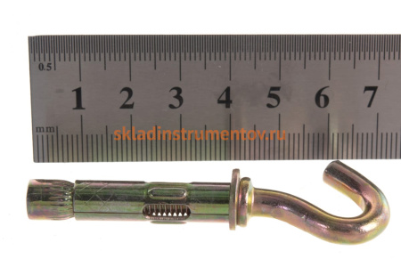 Анкерный болт с крюком Зубр 8 x 40 мм, 60 шт, желтопассивированный, Профессионал 302372-08-040