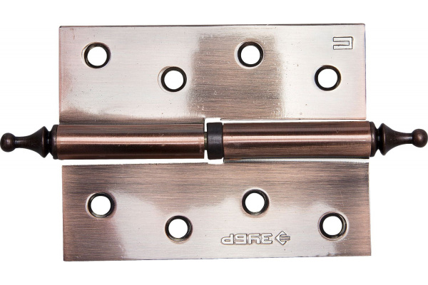 Дверная разъемная петля Зубр Эксперт 1 подшипник цвет старая медь AC правая с крепежом 100x75x2.5 мм 2 шт. 37605-100-6R