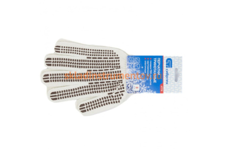 Трикотажные перчатки СИБРТЕХ, рисунок ПВХ гель, Протектор, оверлок, 67778