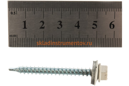 Кровельные саморезы СКД ЗУБР, RAL 9003 белый, 50 x 4.8 мм, 250 шт, 4-300315-48-050-9003