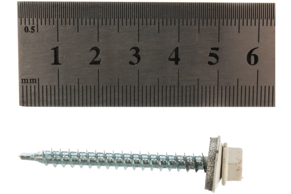 Кровельные саморезы СКД ЗУБР, RAL 9003 белый, 50 x 4.8 мм, 250 шт, 4-300315-48-050-9003