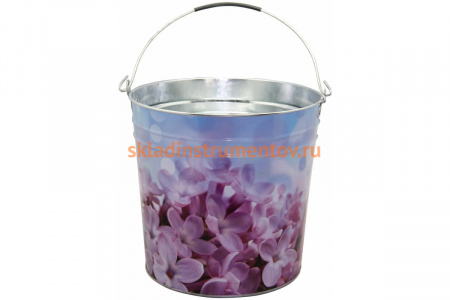 Садовое оцинкованное ведро СПЕЦ Garden&Flowers 12л Сирень GF-MB1202