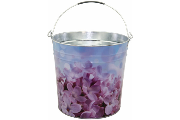 Садовое оцинкованное ведро СПЕЦ Garden&Flowers 12л Сирень GF-MB1202