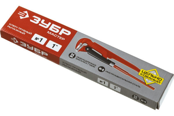 Трубный ключ Зубр рычажный, прямые губки, цельнокованный, № 1, 1" 27314-1 27314-1