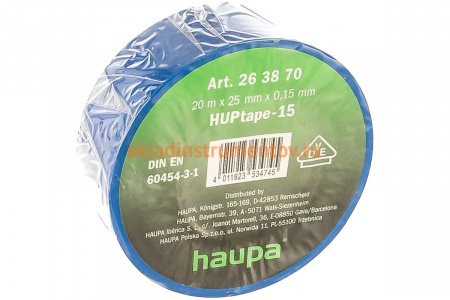 Изолента HAUPA ПВХ синий 25 ммх20 м, d 74 мм 263870