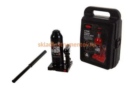 Гидравлический бутылочный домкрат с клапаном ROCKFORCE 4т высподъема 194-372мм RF-T90404S