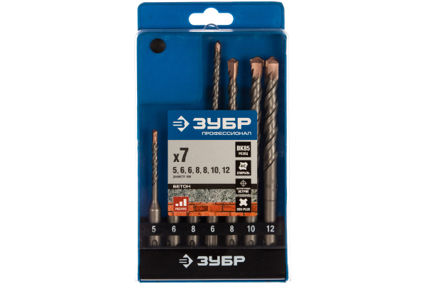 Набор буров SDS-Plus (7 шт.) по бетону ЗУБР 29314-H7