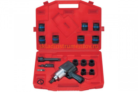 Пневматический ударный гайковерт с комплектом ударных головок (18 предметов) KING TONY 64115MP