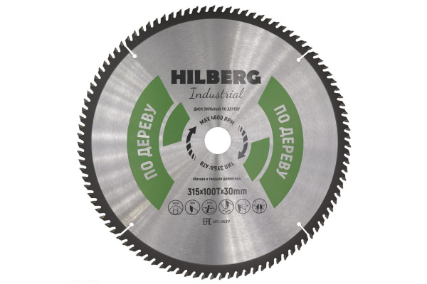 Диск пильный Industrial Дерево (315x30 мм; 100Т) Hilberg HW317