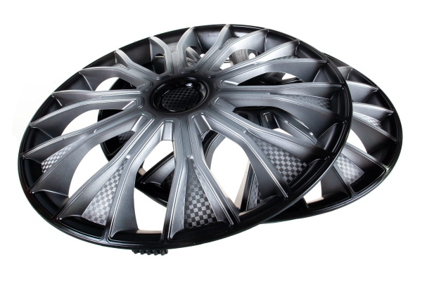 Колесные колпаки Airline 16 Волтек+, серебристо-черные, 2 шт. AWCC-16-15