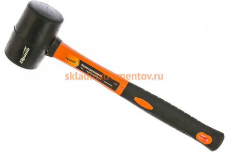 Резиновая киянка SPARTA 225 г, черная резина, фиберглассовая рукоятка 11125