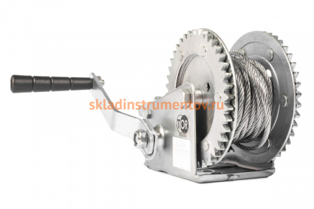 Ручная барабанная лебедка TOR ЛН-1200 (LHW) г/п 0,5 т, длина троса 20 м 113053