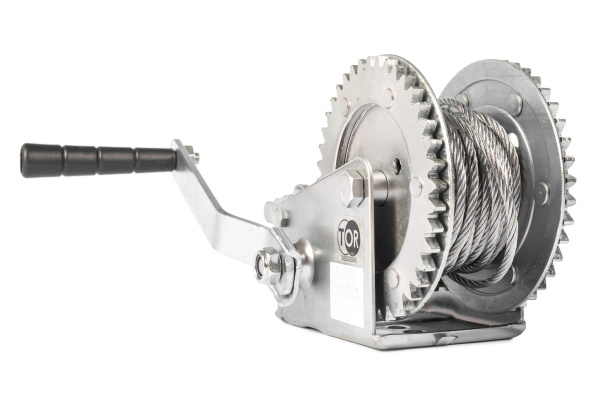 Ручная барабанная лебедка TOR ЛН-1200 (LHW) г/п 0,5 т, длина троса 20 м 113053