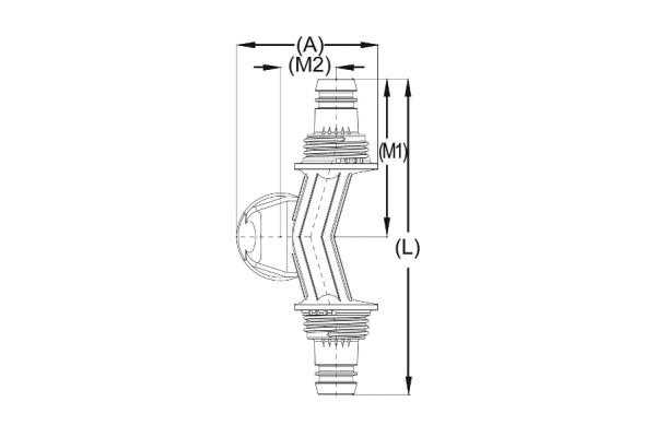 Тройник переходной со смещением (20х20 мм; 1/2") для трубопровода Зубр 51504-20-1/2-20